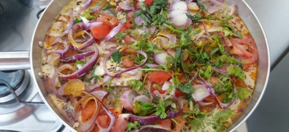 Moqueca pronta vista superiore